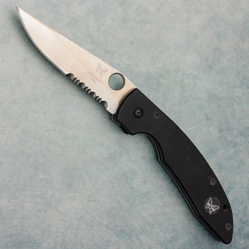 Benchmade AFCK Liner Lock Black G10 Handle Satin ATS-34 Part Serrated Blade 800S (Pre-owned)