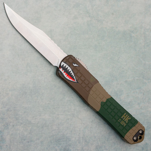 Heretic Knives Manticore X Bowie A-10 Motif Frag Handle Stonewash Blade H030BF-2A-A10 (Pre-owned)