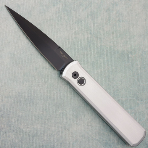 Pro-Tech Godfather Solid Silver Handle DLC Blade 921-SILVER