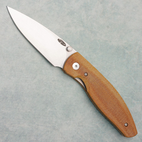 Three Rivers Manufacturing TRM Atom Liner Lock 3D Natural Micarta Scales Stonewashed MagnaCut Blade