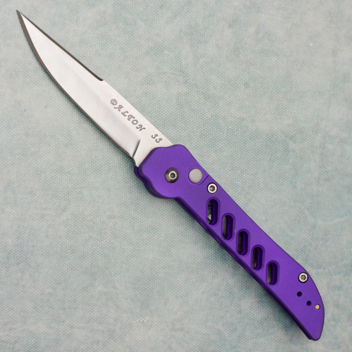 Dalton Super Slim Lite Auto Purple Handle Satin Blade