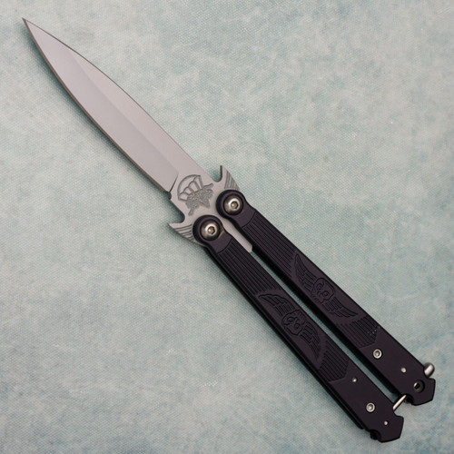 Dalton Balisong Wings Black Handle Bead Blast Blade