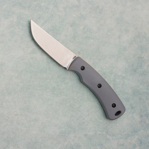 Three Rivers Manufacturing TRM Tagalong Fixed Blade Slate Gray G10 Handles Stonewashed Blade