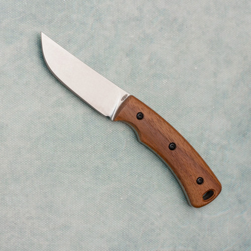 Three Rivers Manufacturing TRM Tagalong Fixed Blade Walnut Handles Stonewashed Blade