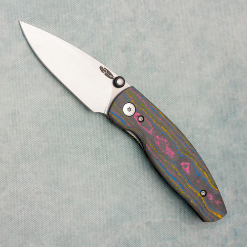 Three Rivers Manufacturing TRM Neutron 2 Liner Lock 80's Camo Carbon 3D Handles Stonewashed MagnaCut Blade
