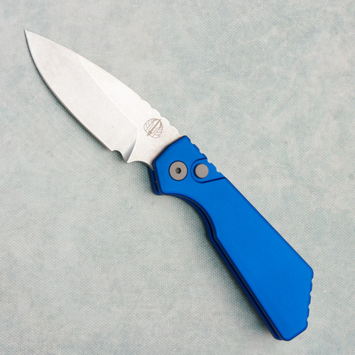 Pro-Tech Strider PT+ Auto Solid Blue Handle Stonewash Magnacut Blade PT201-BLUE (Pre-owned)