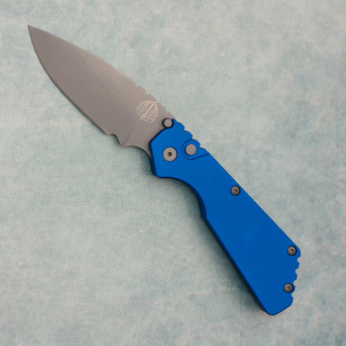 Pro-Tech Strider PT Auto Solid Blue Handle Bead Blast Blade 2301-BLUE (Pre-owned)