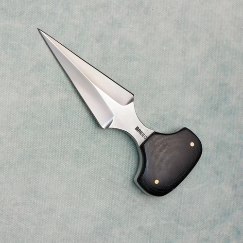 Kim Breed Custom Push Dagger Black Canvas Micarta Handle Nitro V Blade