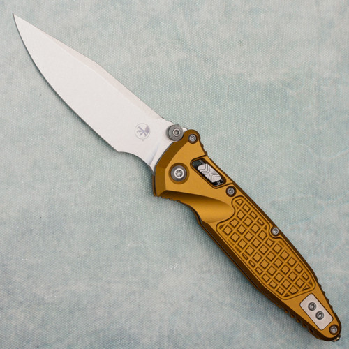 Microtech Socom Ram-Lok Tan Frag Aluminum Handle Stonewash Standard 160RL-10FRTA