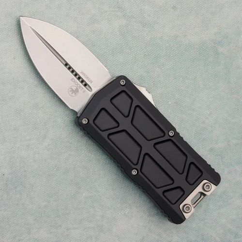 Microtech Exocet II D/E Black Stonewash Standard OTF Money Clip 1157-10