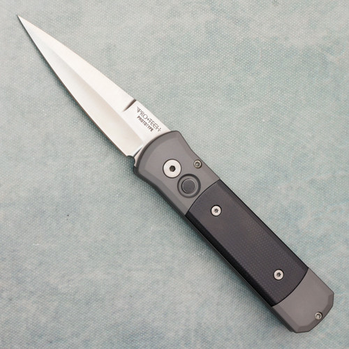 Pro-Tech Godson Grey Handle w/ Polished G-10 Inlays Chaffee Hand Ground Satin Blade Prototype (Pre-owned)
