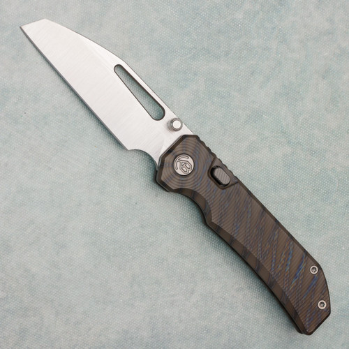 KB Knives Venom Top Liner Lock Flamed Titanium Radial Milled Handle Satin S90V Blade KB435B (Pre-owned)
