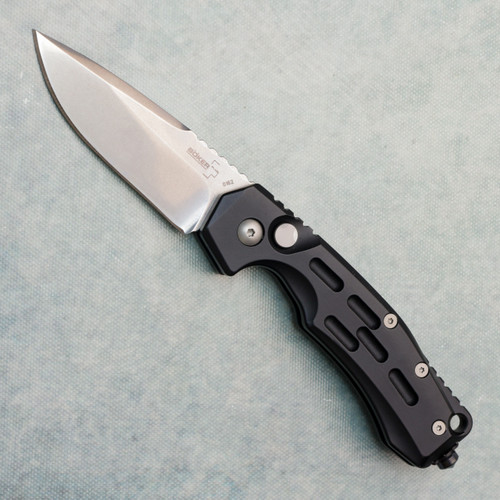 Boker Plus Thunder Storm Auto Black Milled Aluminum Handles Stonewash Blade 01BO792N