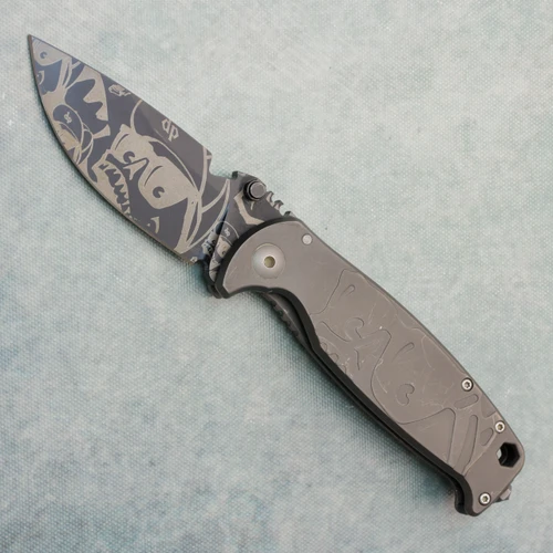 DPx Gear Hest/F Mr. DP Frame Lock Titanium Handle Black Lasered D2 Blade (Pre-owned)