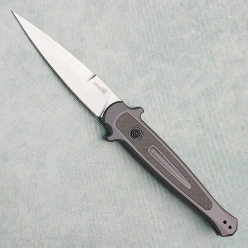 Kershaw Launch 8 Auto Diskin Design Gray w/ Carbon Fiber Handle Stonewash Blade 7150 (Pre-owned)