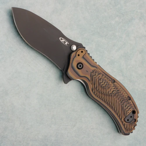 Zero Tolerance 0350HB Assisted Liner Lock Flipper VZ Hyena Brown and Black G-10 Handle DLC Blade (Pre-owned)