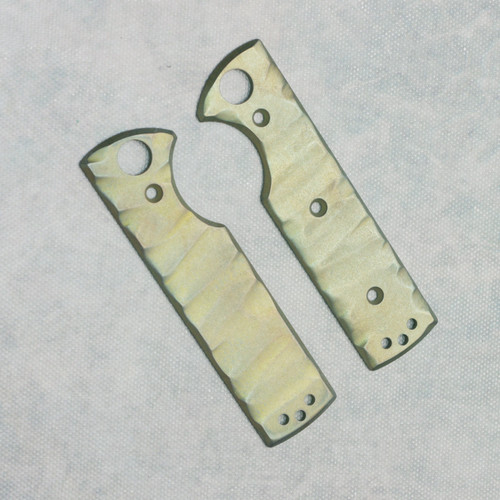 Chaves Knives Blue Label CHUB Titanium Scale Set Rocked Green AE CUSTOM SHOP