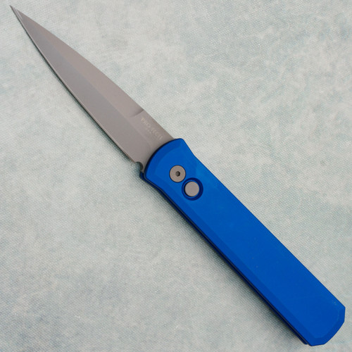 Pro-Tech Godfather Solid Blue Handle Bead Blast Blade 920-BLUE (Pre-owned) 2