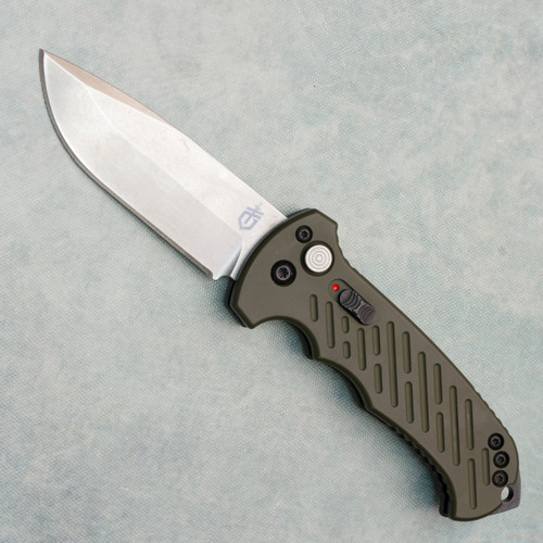 Gerber 06 Auto OD Green Handle Stonewash Blade 30-001263N (Pre-owned)