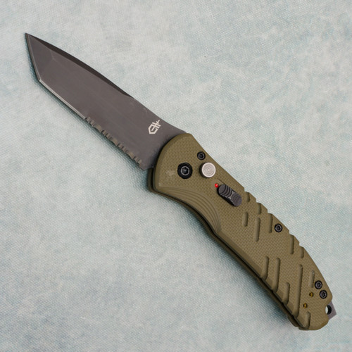 Gerber Propel Auto OD Green Handle Black Part Serrated Blade 30-001309N (Pre-owned)