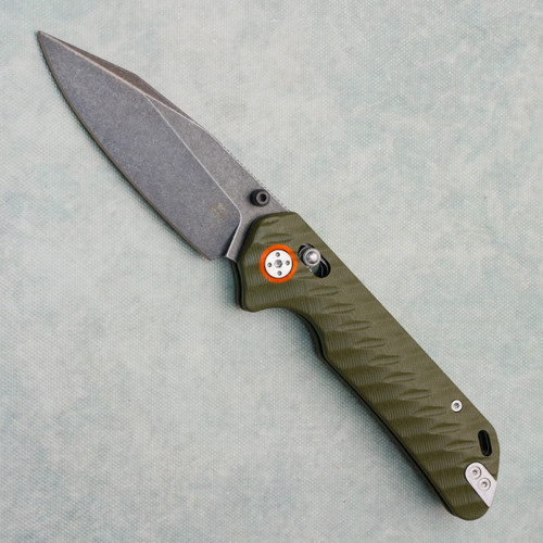 Skallywag Tactical Mako II Crossbar Lock OD Green G10 Handles Darkwash Blade