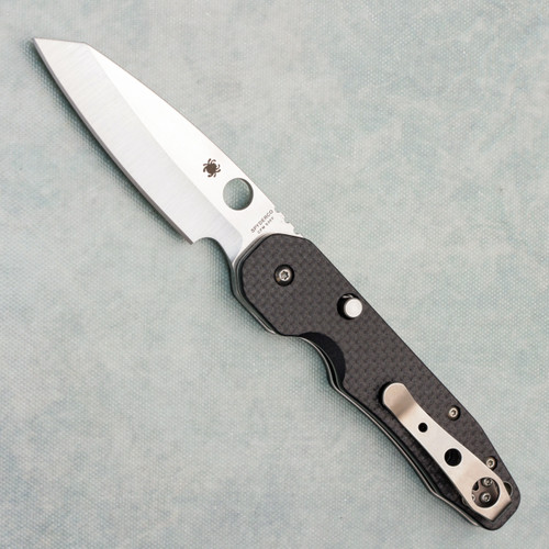 Spyderco Smock Button Compression Lock Folder Carbon Fiber Handle Satin Blade C240CFP (Pre-owned)