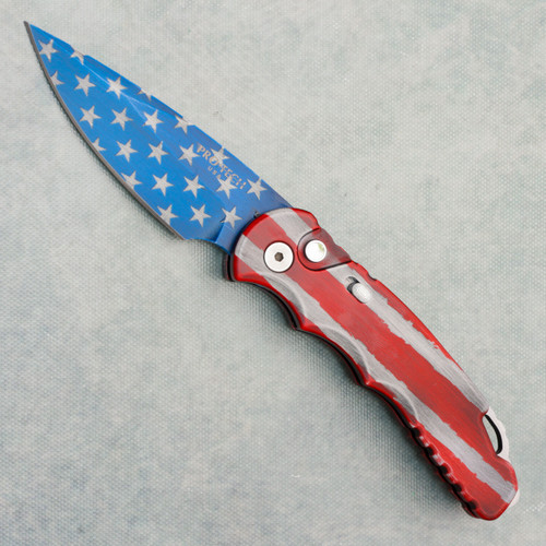 Pro-Tech TR-5 Auto Patriot USA Flag Themed Cerakote S35VN Blade T501-PATRIOT
