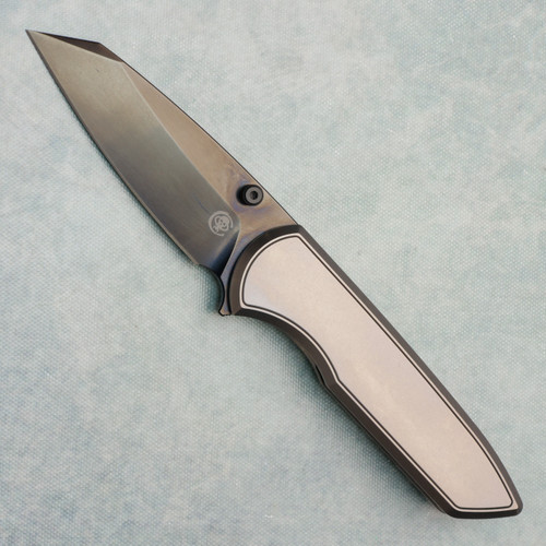 Chaves Knives Brad Blount Arrestor 229 Integral Bright Stonewash Titanium Handles w/ Bright Stonewash Titanium Inlay DLC Blade
