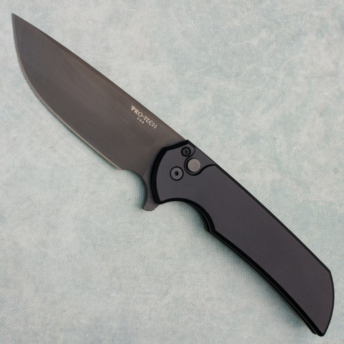 Pro-Tech Mordax Button Lock Flipper Solid Black Handle DLC Magnacut Blade MX103 (Pre-owned)