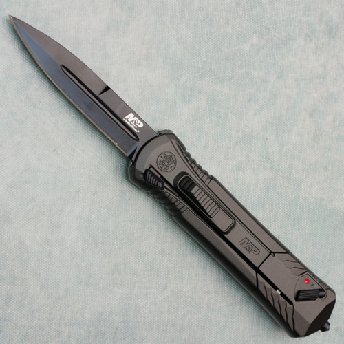Smith & Wesson Slide Lock OTF Special Gray Aluminum Handle Black Blade (Pre-owned)