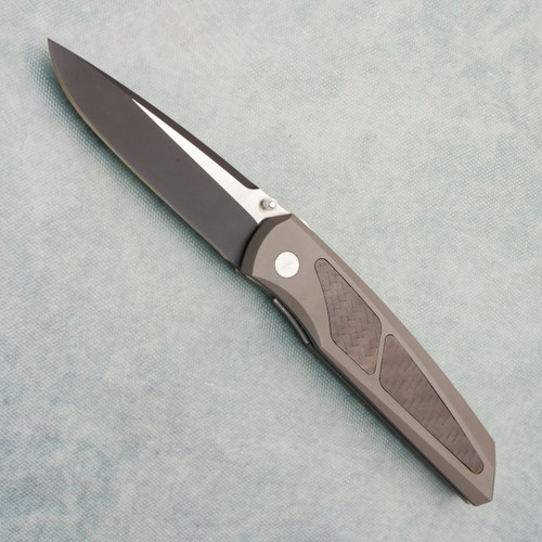 Pro-Tech Harkins ATAC Manual Grey Handle w/Carbon Fiber Inlays Two Tone Blade (Consignment)