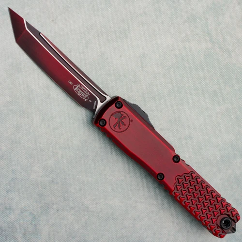 Microtech Ultratech Gen IV T/E Half Tri-Grip Red Abrasion Standard 11234-1RDAA