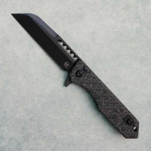 Heretic Knives Jinn Manual Button Lock Glow Carbon Fiber Handle DLC Magnacut Blade H213-6A-GLOCF