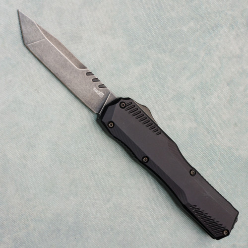Kershaw Livewire Automatic Black Aluminum Handle Blackwashed Tanto MagnaCut Blade 9000T (Pre-owned)
