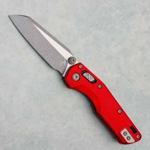 Microtech MSI Mini RAM-LOK Fluted Red Aluminum Handle Apocalyptic Standard 210M-10APFLRD