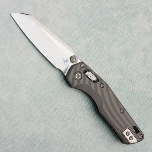 Microtech MSI Mini RAM-LOK Fluted Natural Clear Aluminum Handle Stonewash Standard 210M-10FLNC