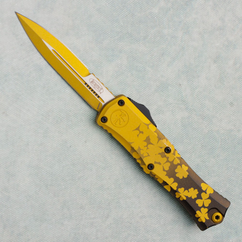 Microtech Hera II Mini Bayonet Saint Patricks Day Gold Standard Signature Series 1701M-1SPDGDS (Consignment)