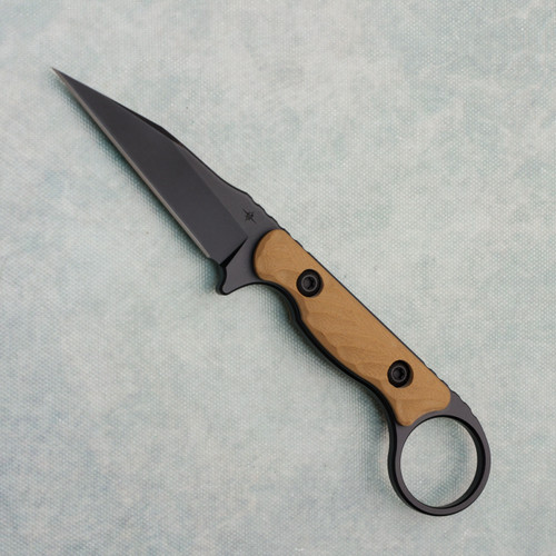 Toor Knives Jank Shank W Fixed Blade FDE G10 Handle Black Blade