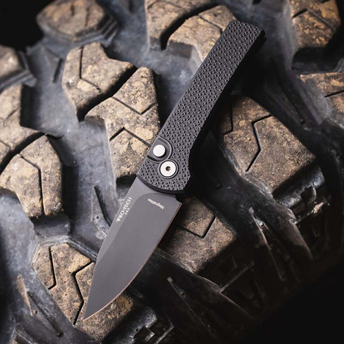 Pro-Tech Chaves Scapegoat Compact Black Carbide Textured Handles DLC MagnaMax Blade RCS1106