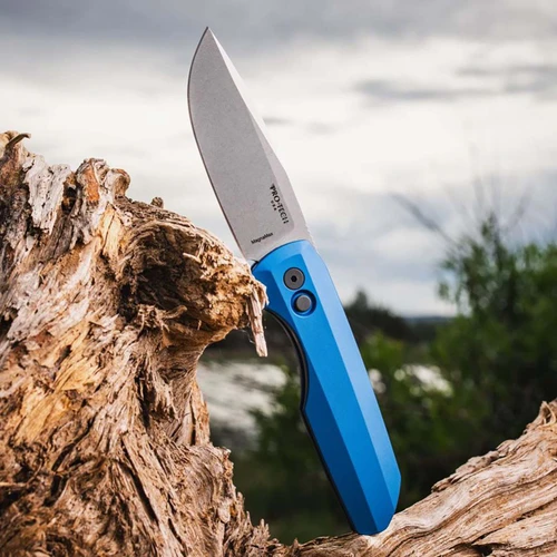 Pro-Tech Vero Synapse 2 Blue Aluminum Handles Stonewash MagnaMax