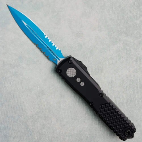Microtech Ultratech Gen IV D/E Jedi Knight Blue Part Serrated 11224-2JK
