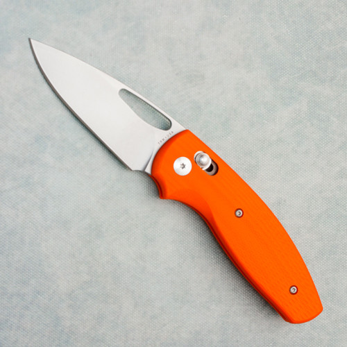 Three Rivers Manufacturing TRM Bulldog Rev. B River-LOK 3D Lizard Skin Hunter Orange G10 Handles Stonewashed MagnaCut Blade