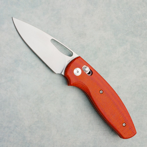 Three Rivers Manufacturing TRM Bulldog Rev. B River-LOK 3D Lizard Skin Texture Autumn Orange Micarta Handles Stonewashed MagnaCut Blade