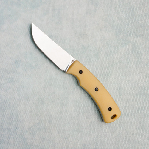Three Rivers Manufacturing TRM Tagalong Fixed Blade Linen Bone Micarta Handles Stonewashed Blade