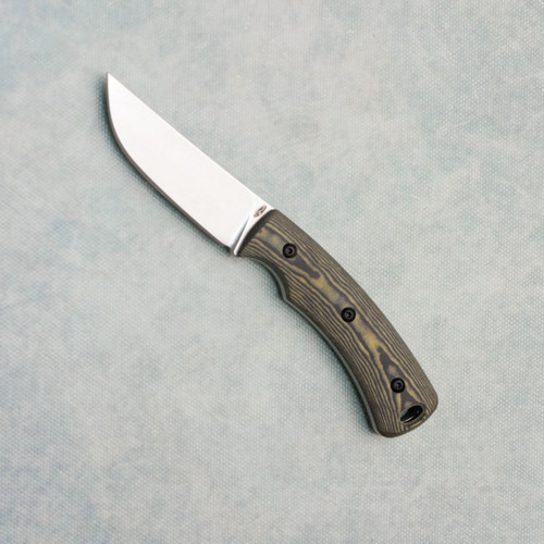 Three Rivers Manufacturing TRM Tagalong Fixed Blade Black & Maple Richlite Handles Stonewashed Blade