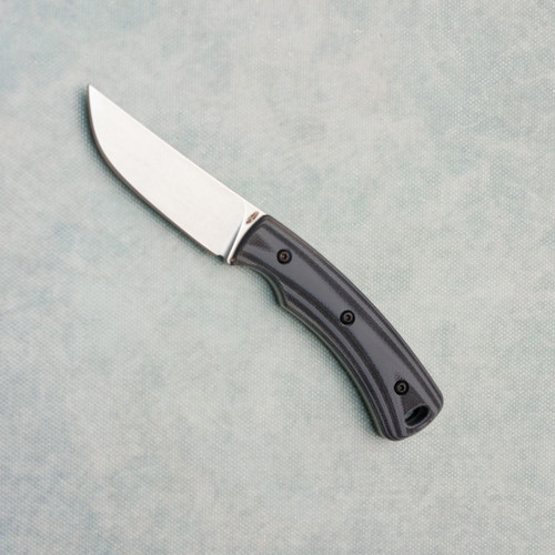 Three Rivers Manufacturing TRM Tagalong Fixed Blade Shadow Zebra G-10 Handles Stonewashed Blade