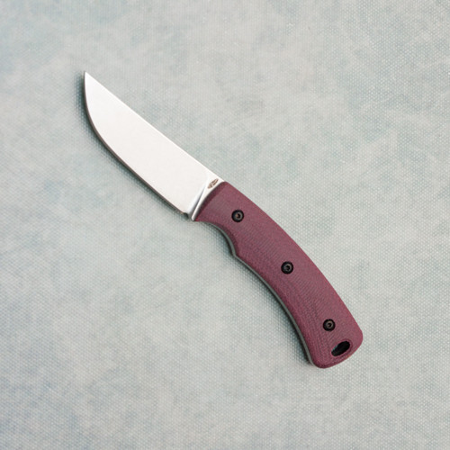 Three Rivers Manufacturing TRM Tagalong Fixed Blade Double Red Coral Micarta Handles Stonewashed Blade