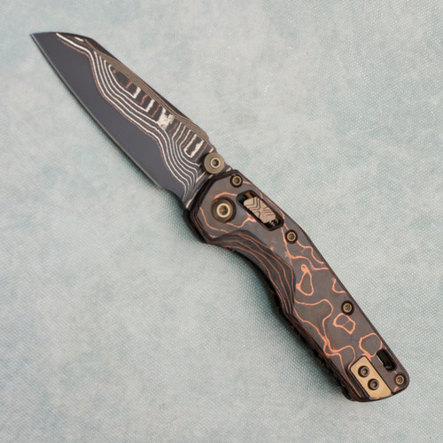 Microtech Marfione Select MSI Mini RAM-LOK Livewire Carbon Fiber Baker Forge Coppermai Elite Damascus Bronze Accents 210M-16MS1