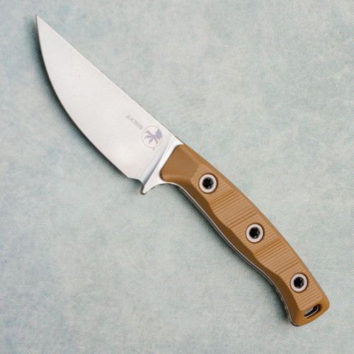 Microtech Akris Fixed Blade Dark Earth G-10 Handle Stonewash Standard Blade Kydex Sheath 95-10DE-5