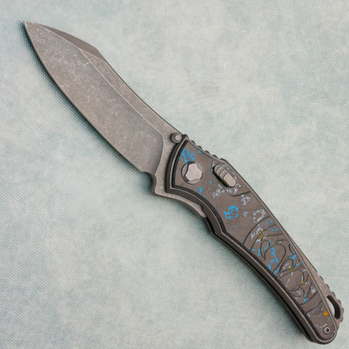 G&G Hawk Talon Hawk Lock w/Toggle Detent Titanium Handle w/ Gulf Camo Carbon Inlays Stonewash Blade (Pre-owned)